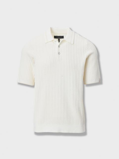 Harvey Rib-Knit Polo Shirt