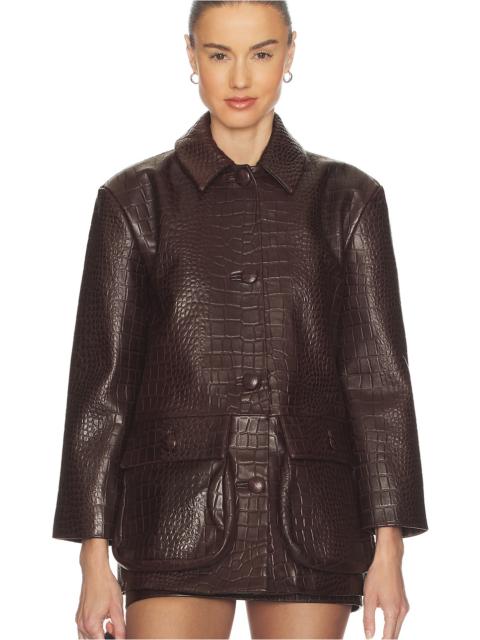 Schoolyard Jacket in Leather With Croc Emboss