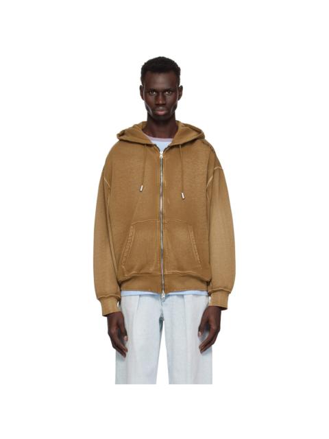 Tan Zip Hoodie