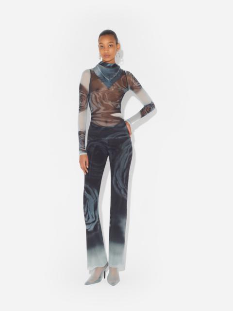 THE GRAY BLURRY ROSES TOP