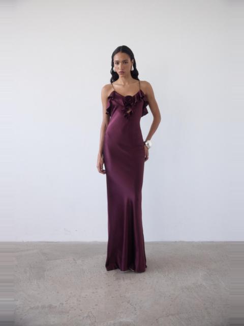 ESPERANZA LONG DRESS IN EARTH SILK SATIN