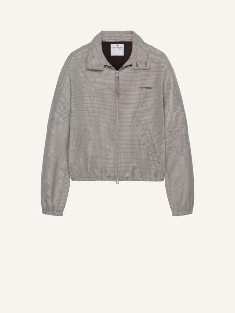 HOUNDSTOOTH ZIPPED BOMBER JACKET