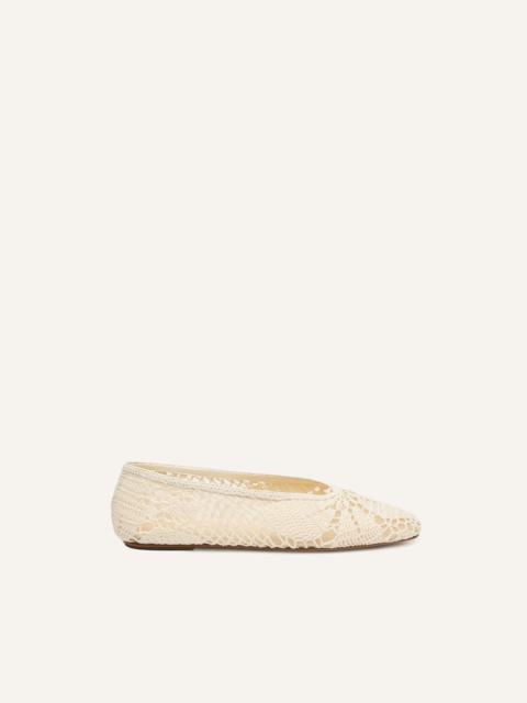 Crochet ballet flats in cream