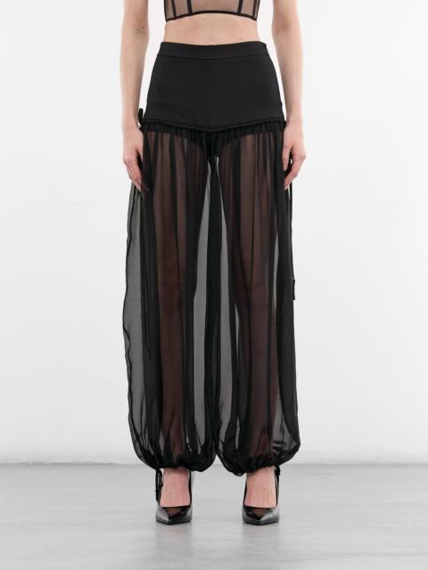 Black Silk & Wool Harem Trousers