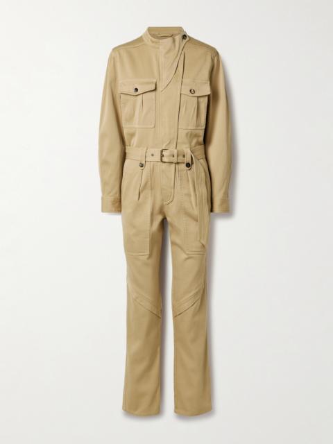 Jelica Belted Cotton-twill Jumpsuit