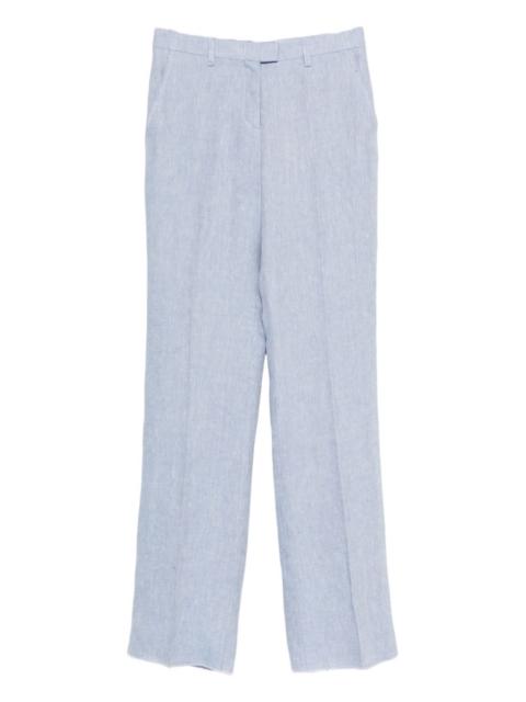two side pockets linen tailored trousers
