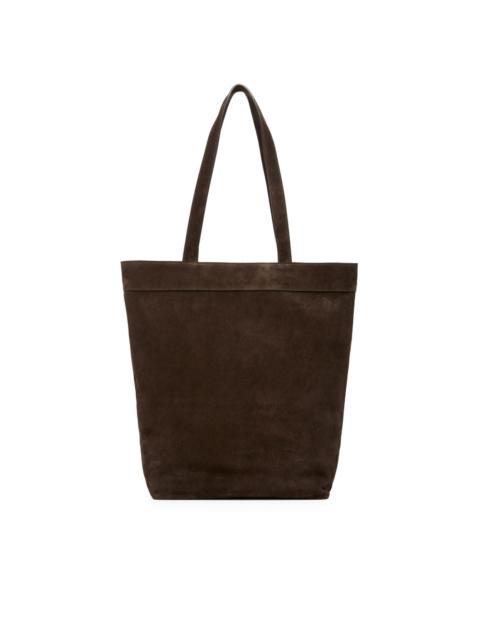 open-top suede tote bag