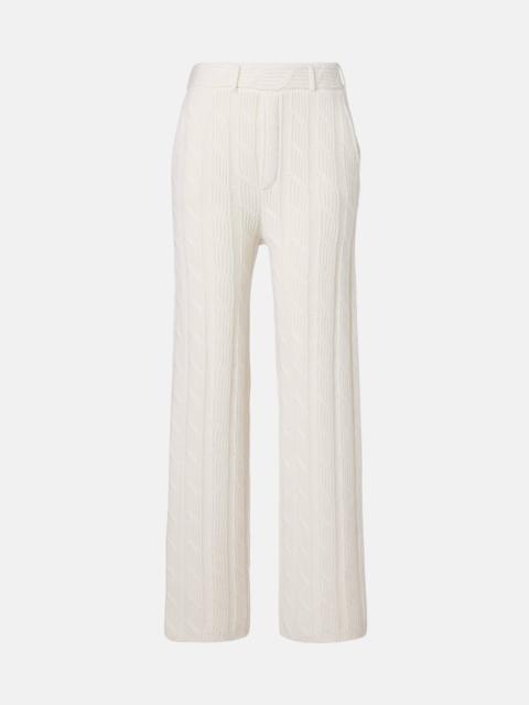 Ebba low-rise cashmere wide-leg pants