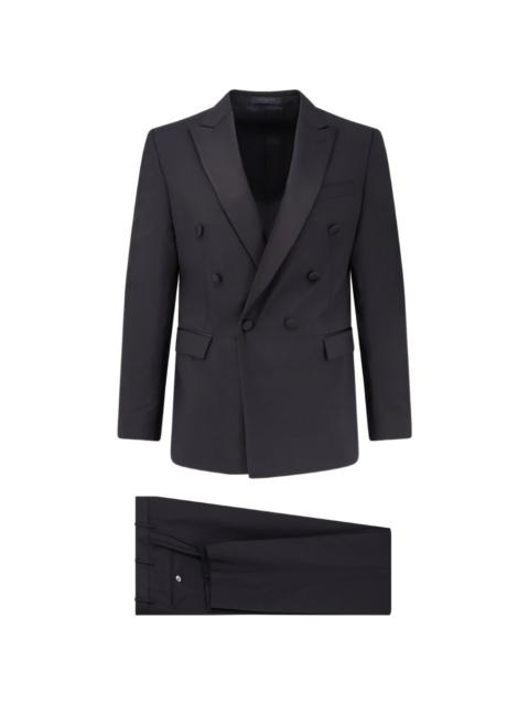 double-breasted peak-lapel blazer wool suit
