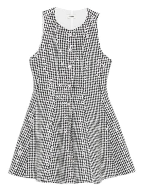 sequin-embellished houndstooth dress