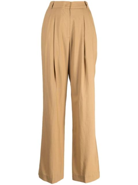 straight-leg wool trousers