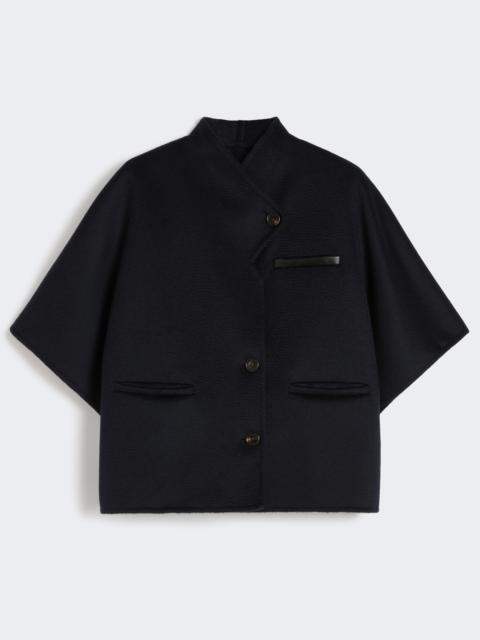 ANDALO Long cropped cape in cashmere drap