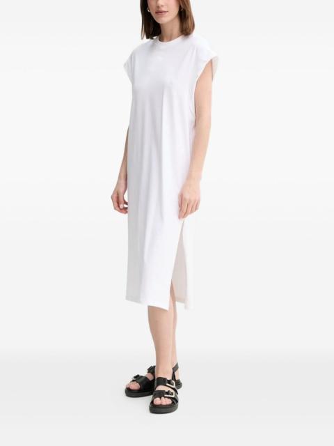 embroidered side-split midi dress