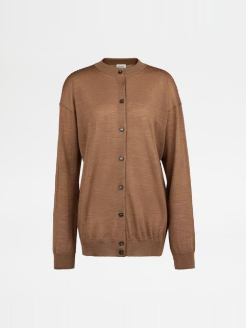 CARDIGAN IN WOOL - BROWN