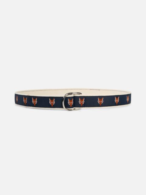 MADE-IN-USA FOX HEAD MOTIF D RING BELT