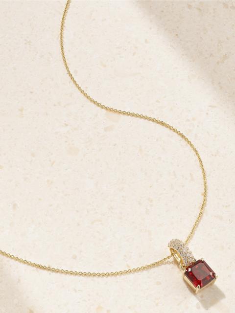 10-karat Gold, Garnet And Diamond Necklace