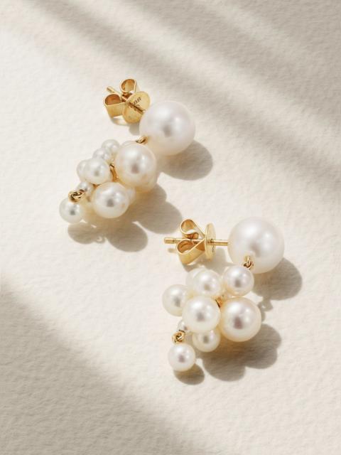 Botticelli 14-karat gold pearl earrings Gold