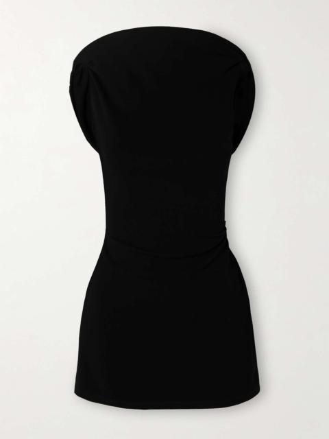 La Robe Bordo draped woven mini dress