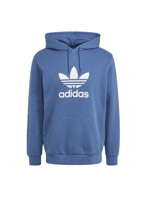 adidas originals Printing Logo hooded Long Sleeves Pullover Blue GN3460