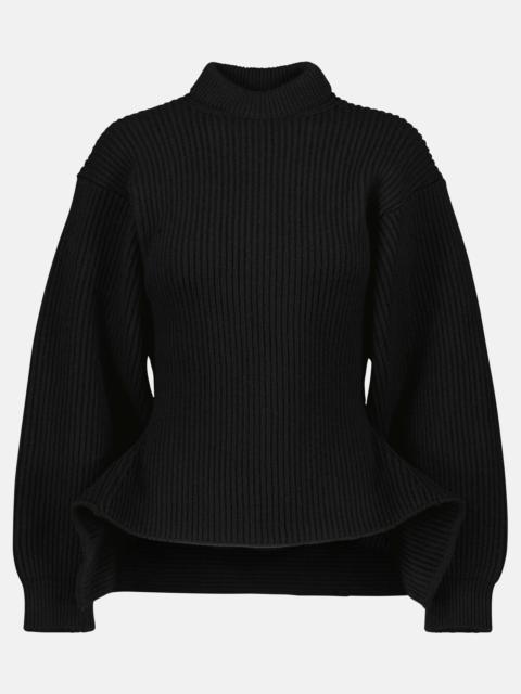 Ribbed-knit wool-blend sweater