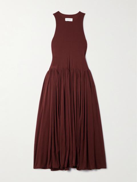 Axar Pleated Jersey Midi Dress