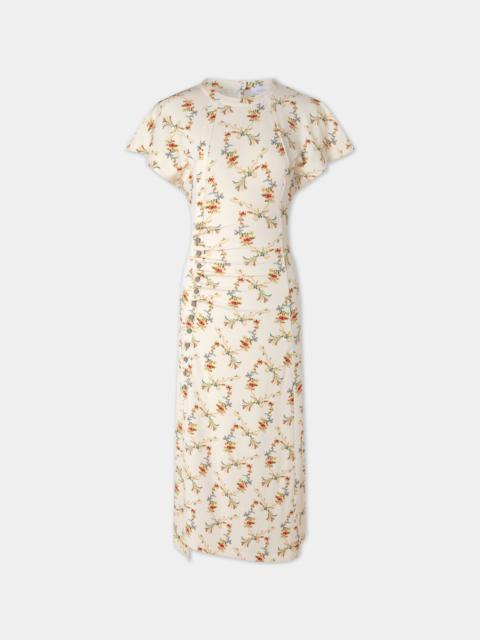 LONG GATHERED DRESS IN JERSEY