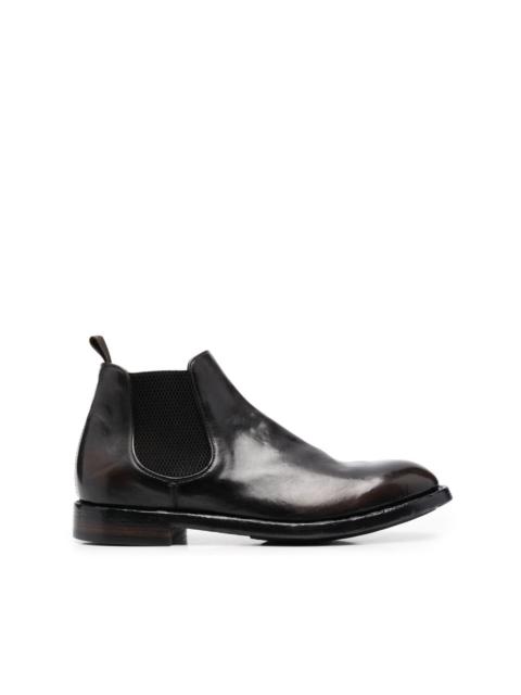 elasticated-panel leather boots