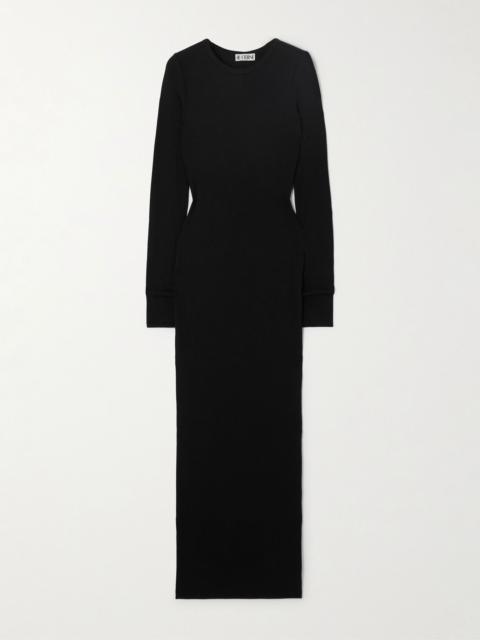 Ribbed stretch-jersey maxi dress Black