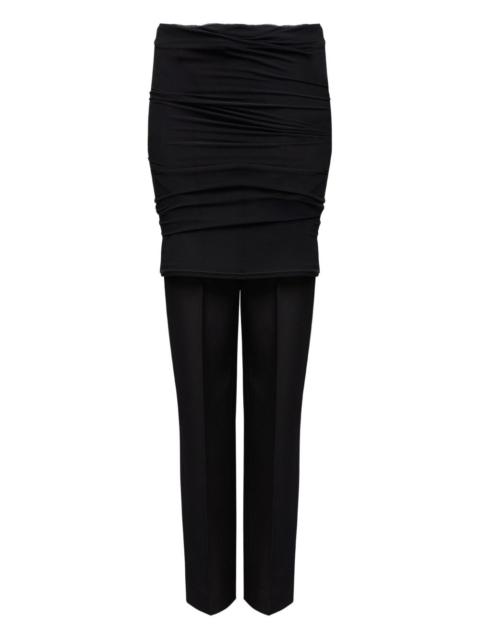 draped-layer trousers