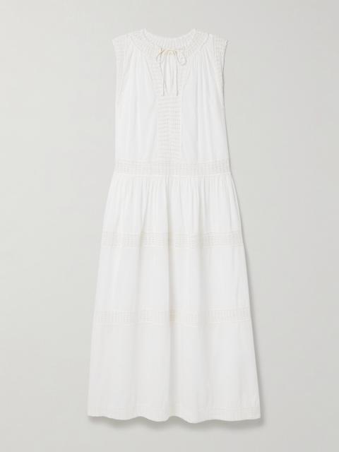 Thalia Crochet-trimmed Cotton-voile Maxi Dress