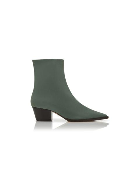 Green Nubuck Ankle Boots