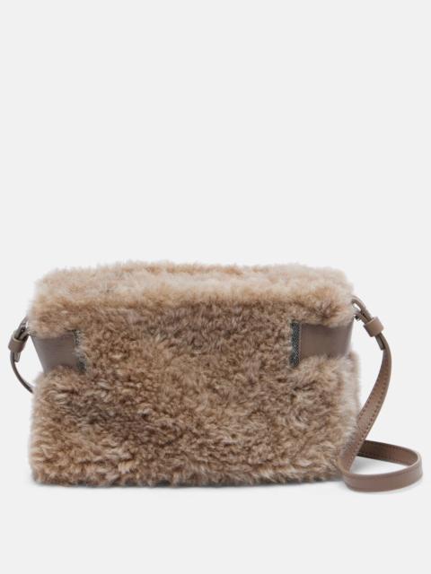 Small shearling clutch