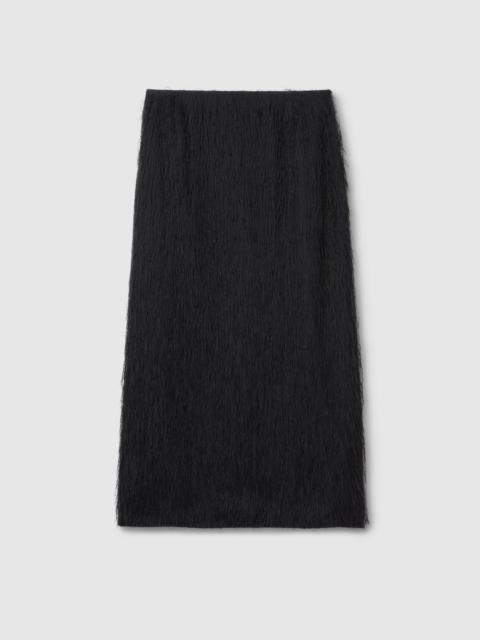 Fringed fil coupé fabric skirt