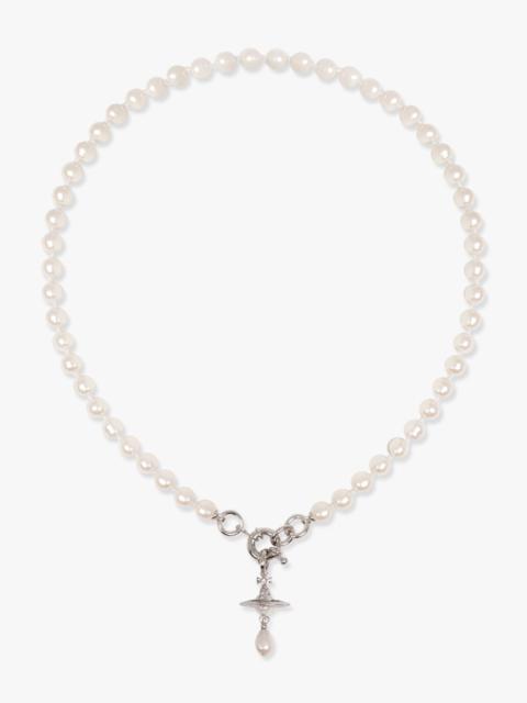 ALEKSA PEARL NECKLACE | CREAM ROSE PEARL/SILVER