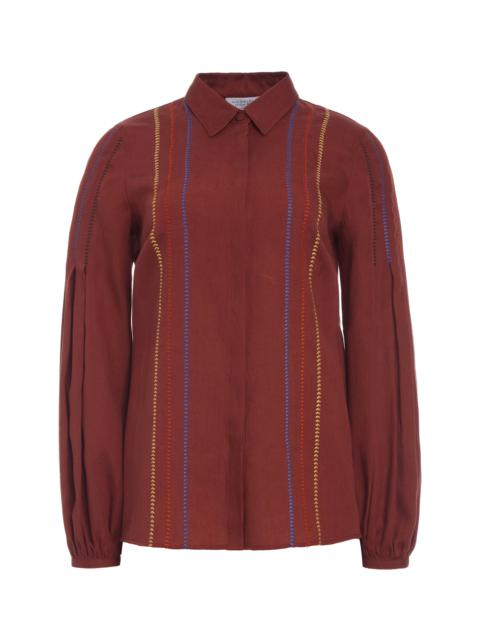 Inga Blouse in Burnt Sienna Multi Aloe Linen