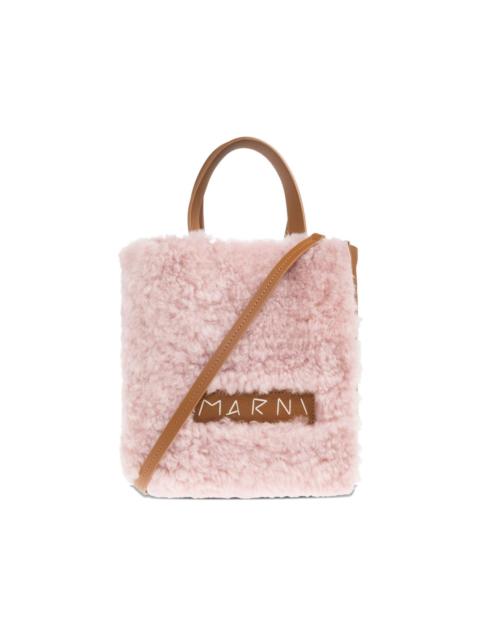 shearling tote bag