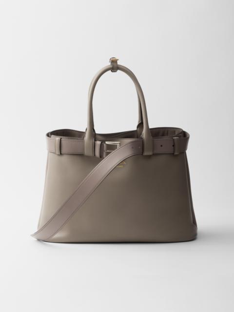 Prada Buckle large leather handbag with belt