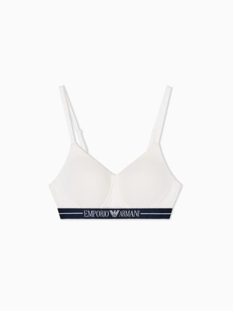 ASV ORGANIC-COTTON PADDED BRALETTE WITH LOGO UNDERBAND