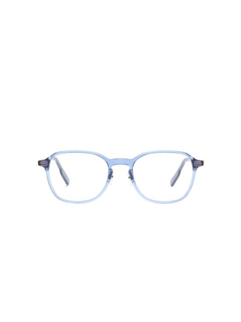 transparent square-frame glasses