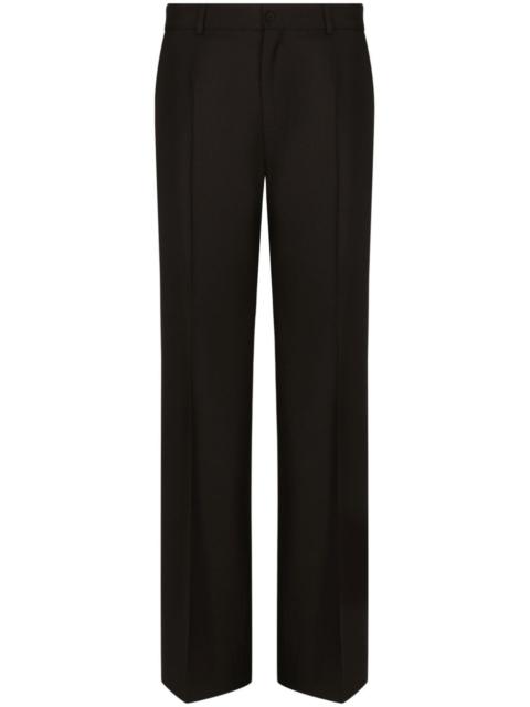 stretch-wool straight-leg trousers