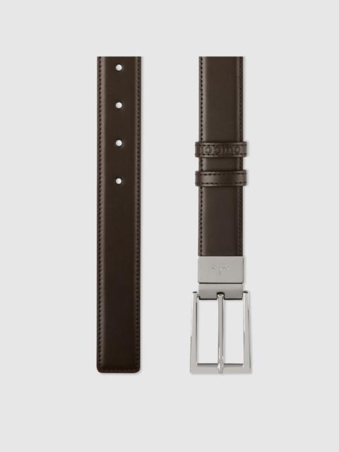 Reversible belt with rectangular buckle