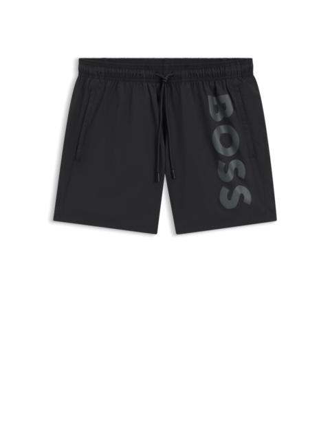 CONTRAST-LOGO SWIM SHORTS IN QUICK-DRYING FABRIC