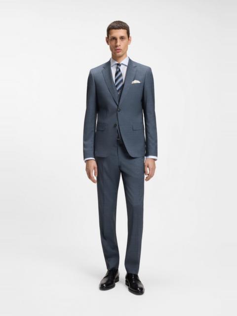 THREE-PIECE SLIM-FIT SUIT IN PATTERNED STRETCH WOOL