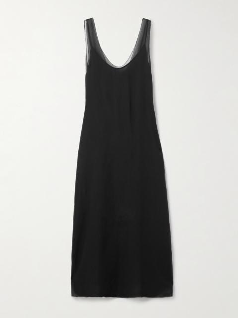 Layered Silk-chiffon Midi Dress