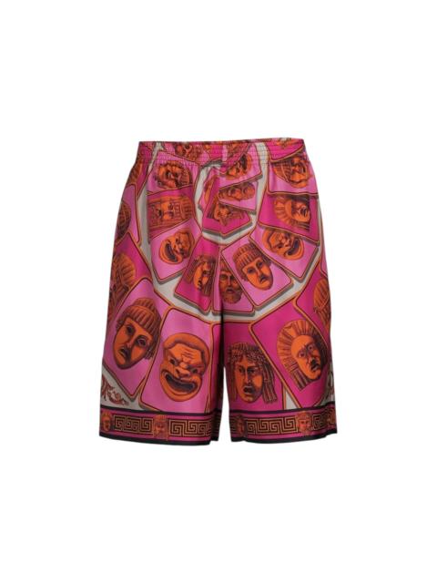 Versace Le Maschere Mask Silk Shorts Pink/Red