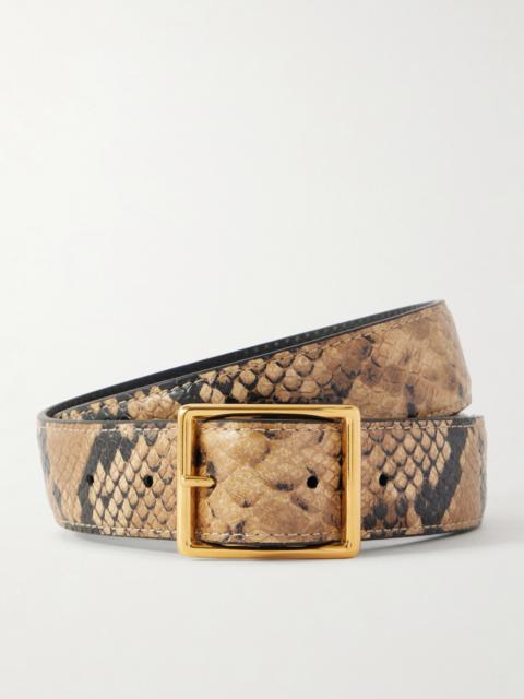 Gabriele Snake-effect Leather Belt