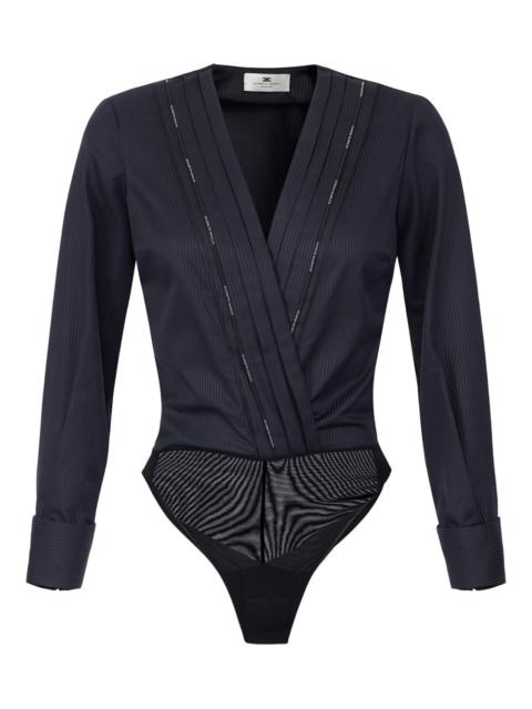 tuxedo-details logo-piping bodysuit