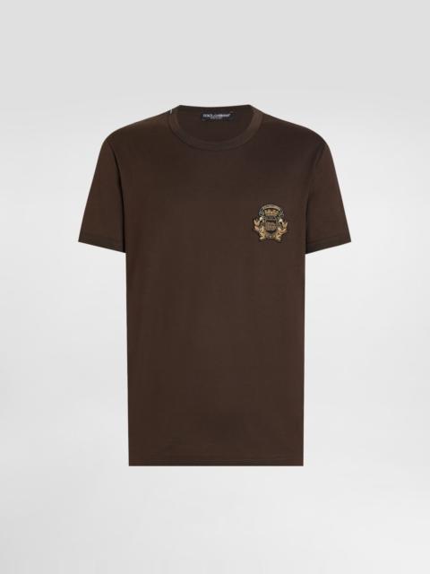 Cotton t-shirt with heraldic patch