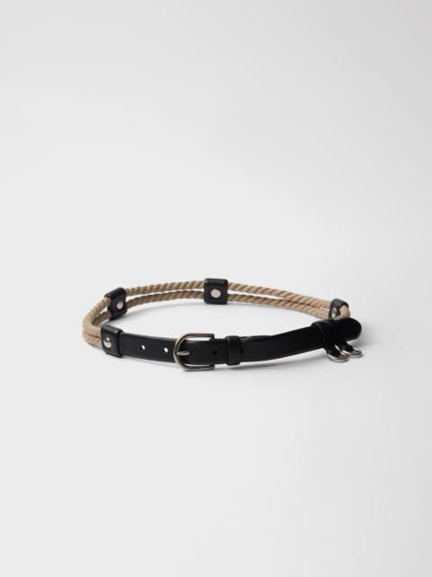 Leather and cord belt