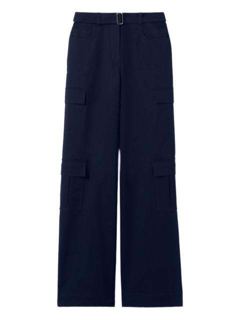 belted wide-leg cargo trousers